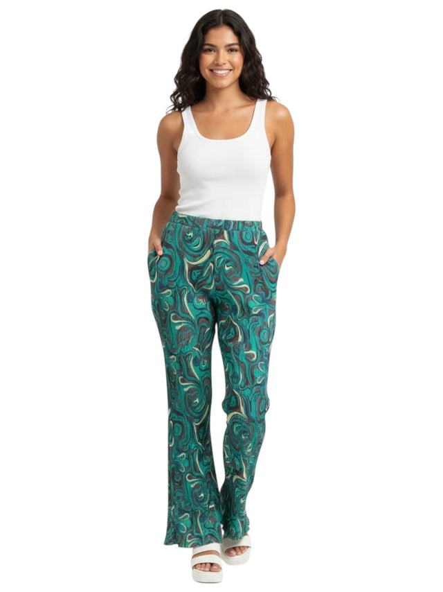 Image for Women's Graphic Ribbed Pant,Green