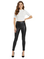 Image for Women's Plain Leather Pant,Black