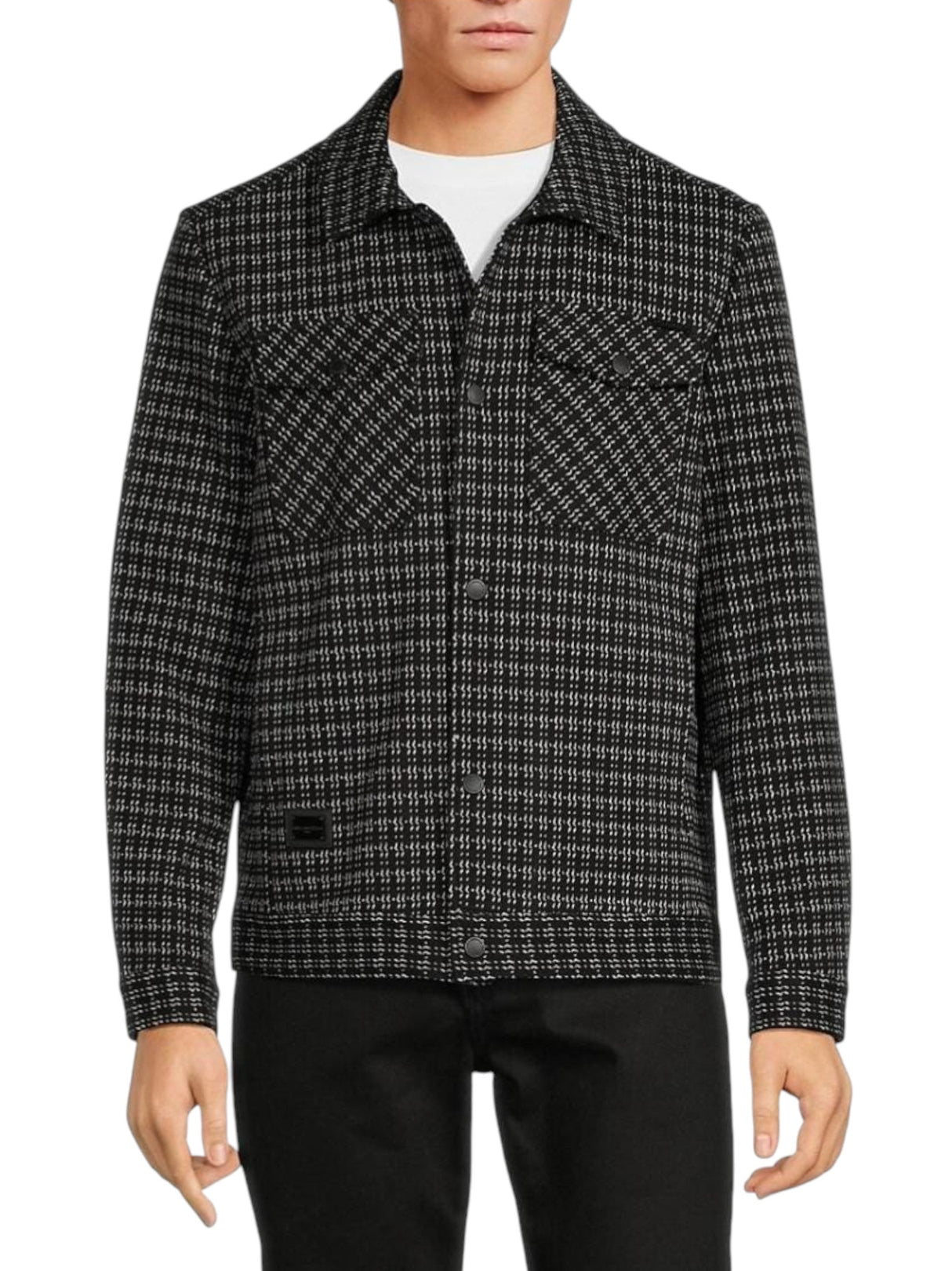 Image for Men's Printed Jacket,Black