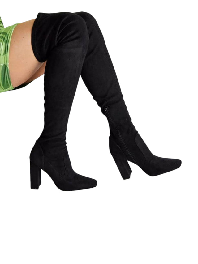Image for Women's Plain Knee High Shoes,Black