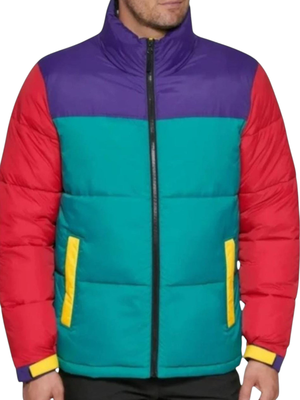 Image for Men's Colorblocked Quilted Jacket,Multi