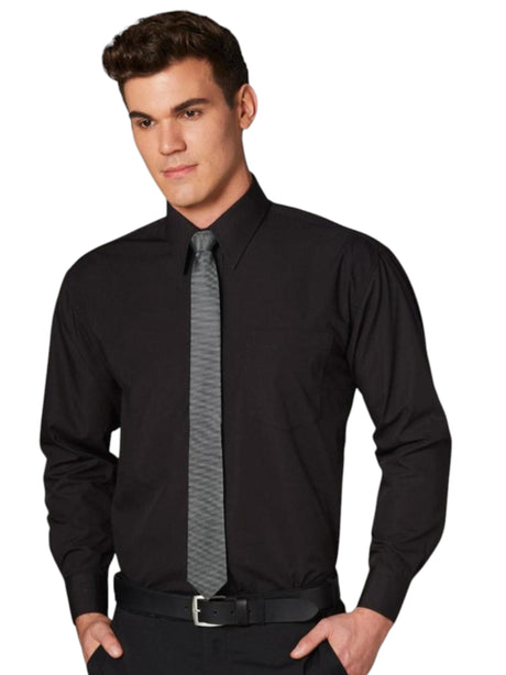 Image for Men's Palin Solid Dress Shirt With Tie,Black