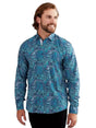 Image for Men's Printed Dress Shirt,Blue