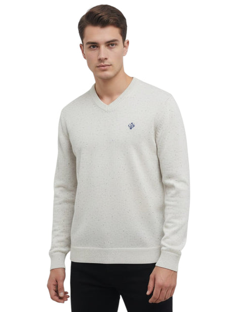 Image for Men's Plain Solid Sweaters,Light Grey