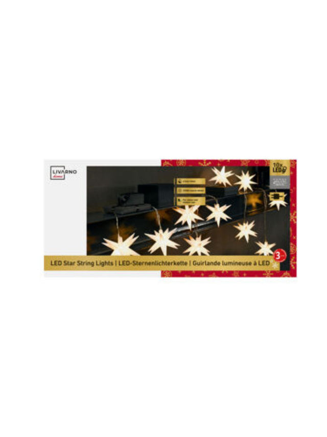Image for Led Light Chain With 3D Glowing Stars (White)