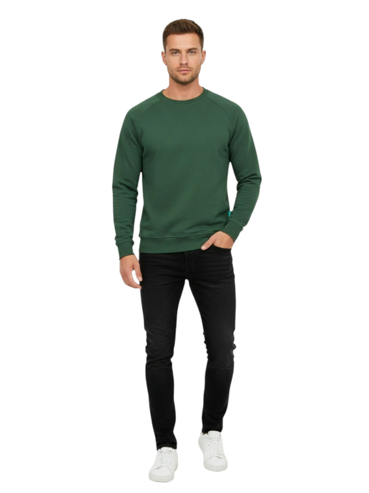 Image for Men's Plain Sweaters,Dark Green