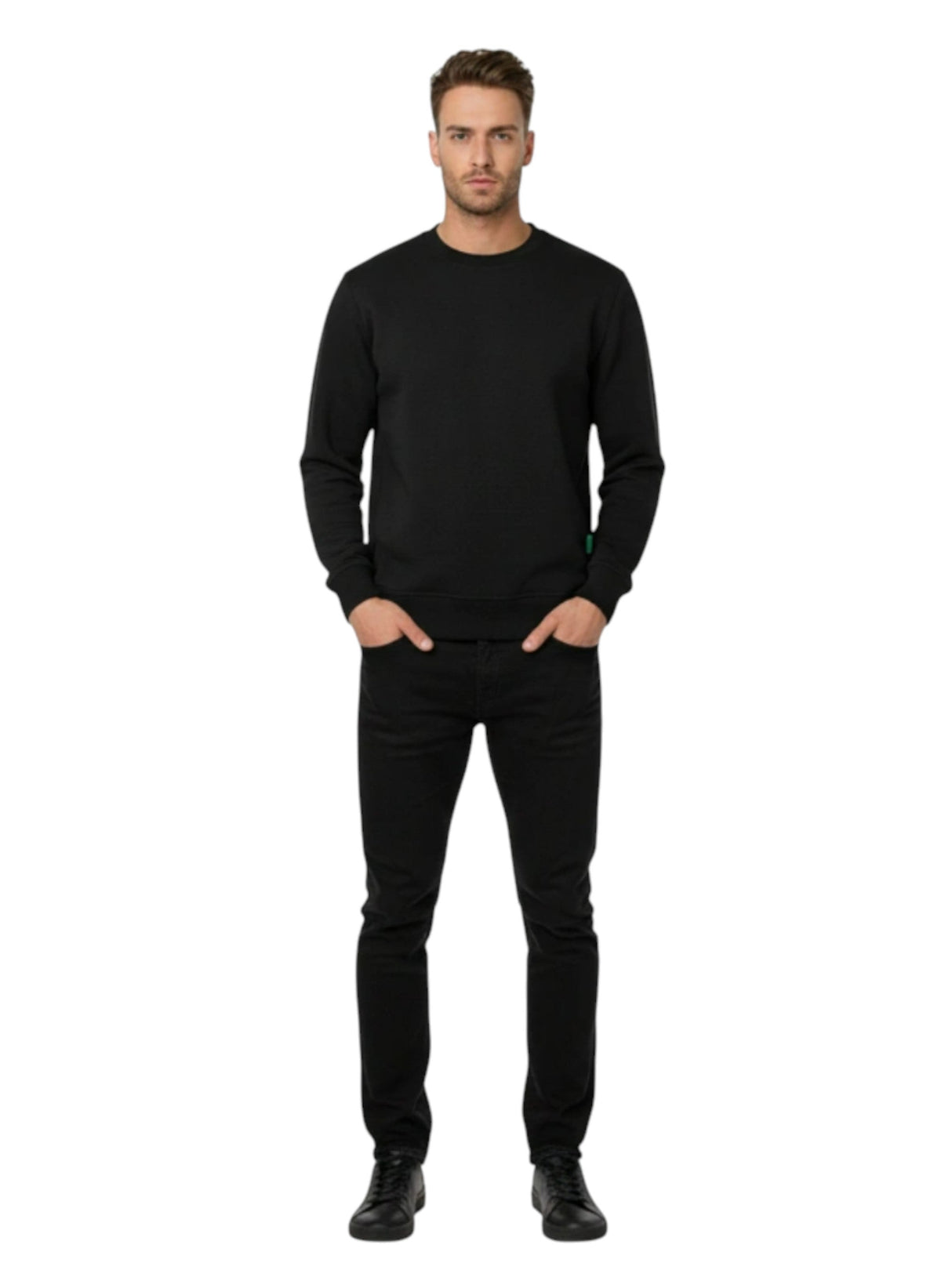 Image for Men's Plain Sweaters,Black