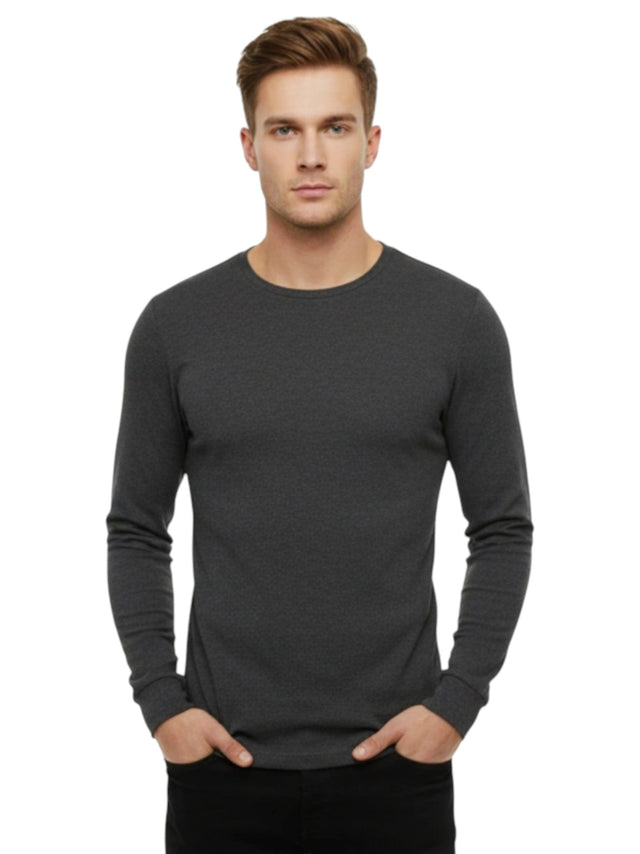 Image for Men's Warm Plain Top,Heather Grey