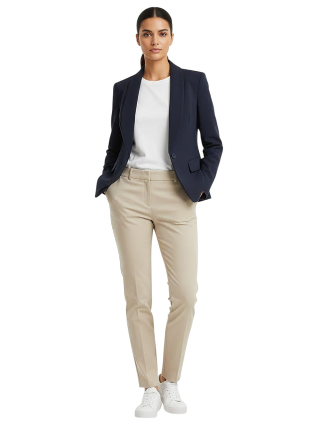 Image for Women's Plain Solid Blazer,Navy