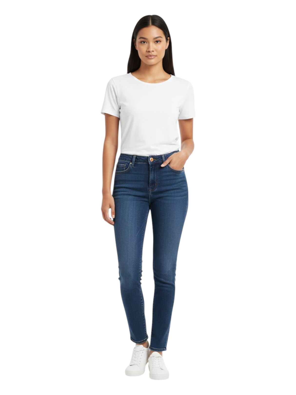 Image for Women's Plain Solid Jeans,Blue