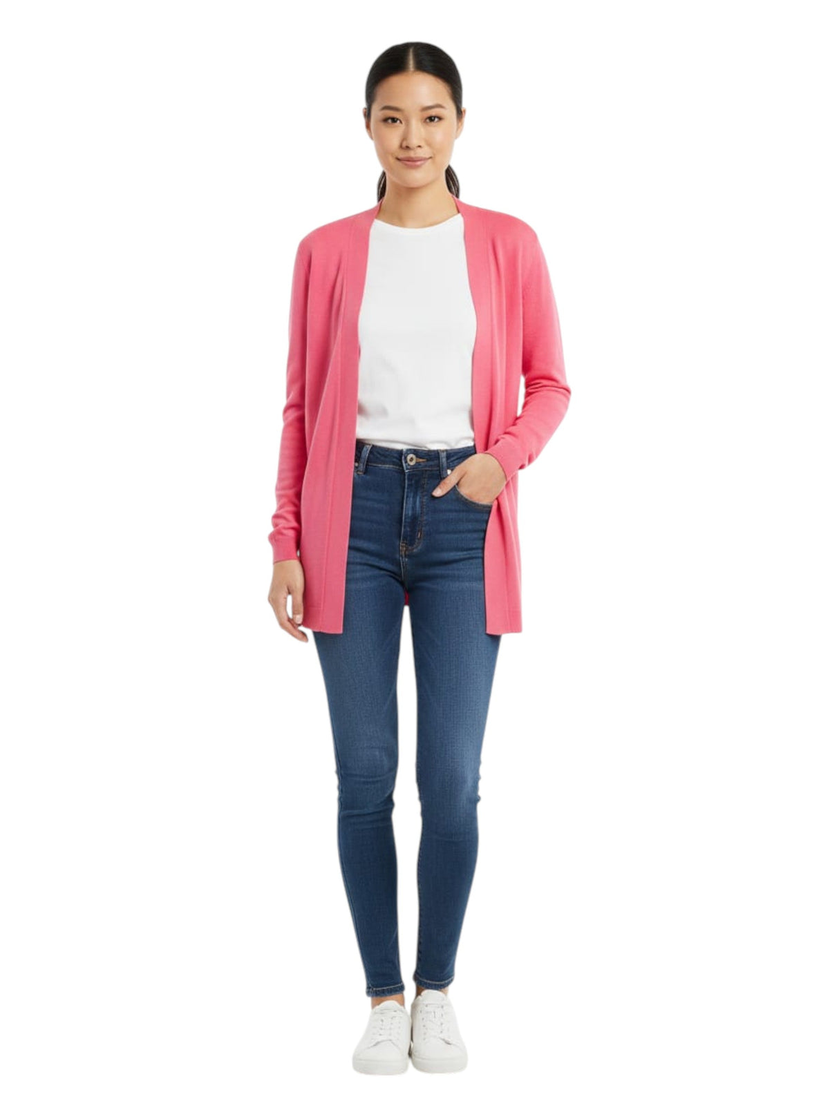 Image for Women's Plain Solid Cardigan,Pink