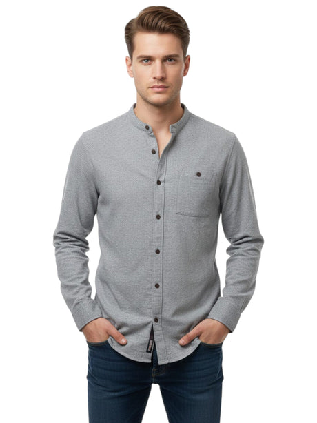 Image for Men's Plain Solid Dress Shirt,Grey