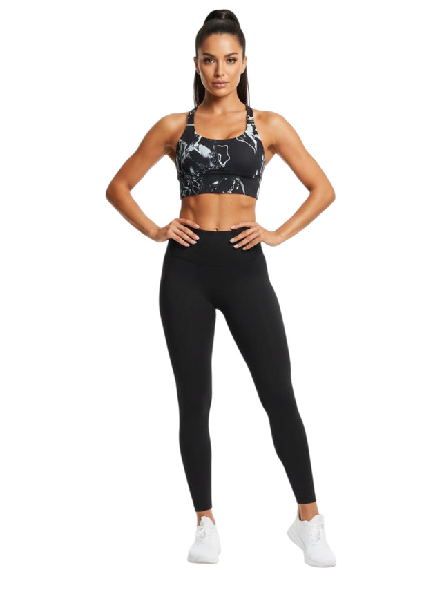 Image for Women's Printed  Sport Bra,Black