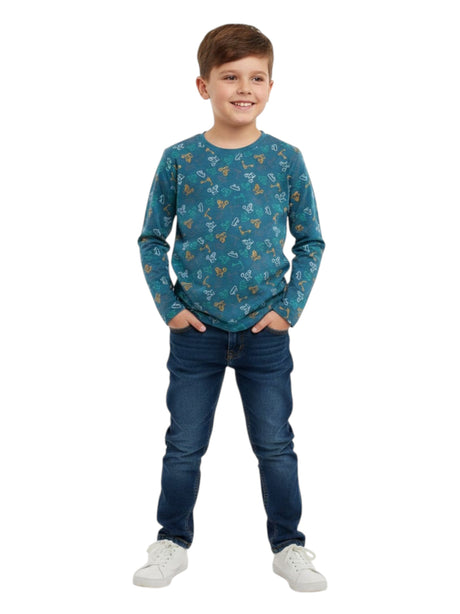 Image for Kid's Boy's Printed Top,Blue