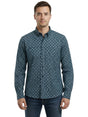 Image for Men's Printed Dress Shirt,Navy