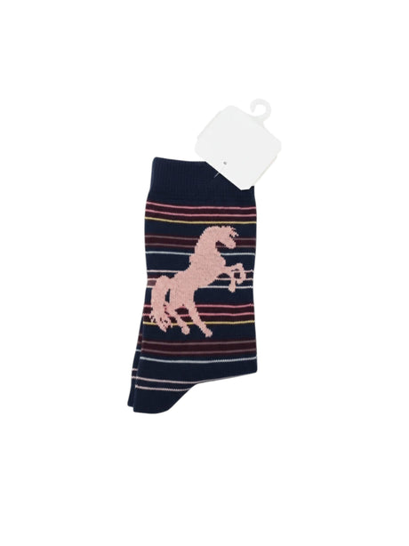 Image for Kids Girl's Striped Socks,Navy