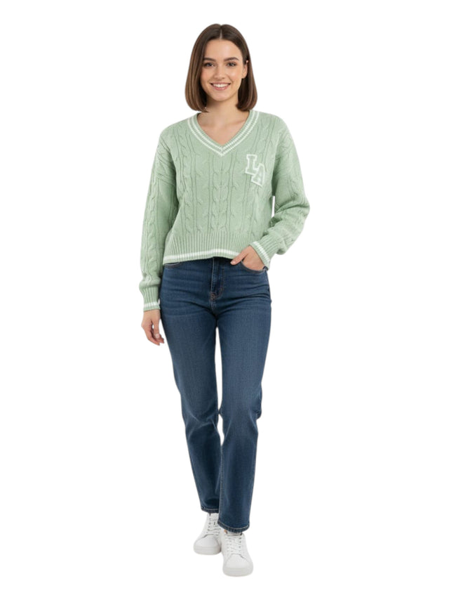 Image for Women's Knitted Sweaters,Light Green