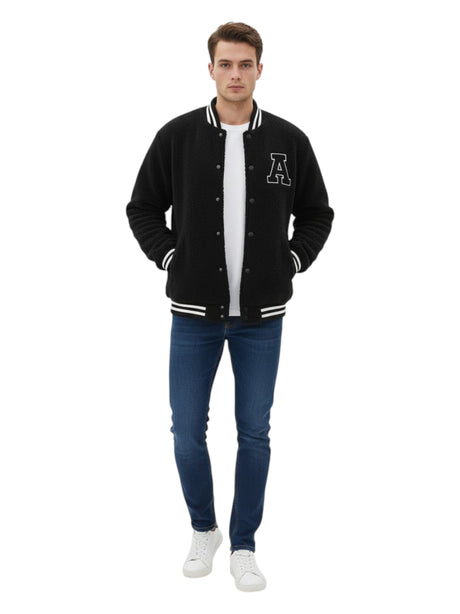 Image for Men's Faux Fur Jacket,Black