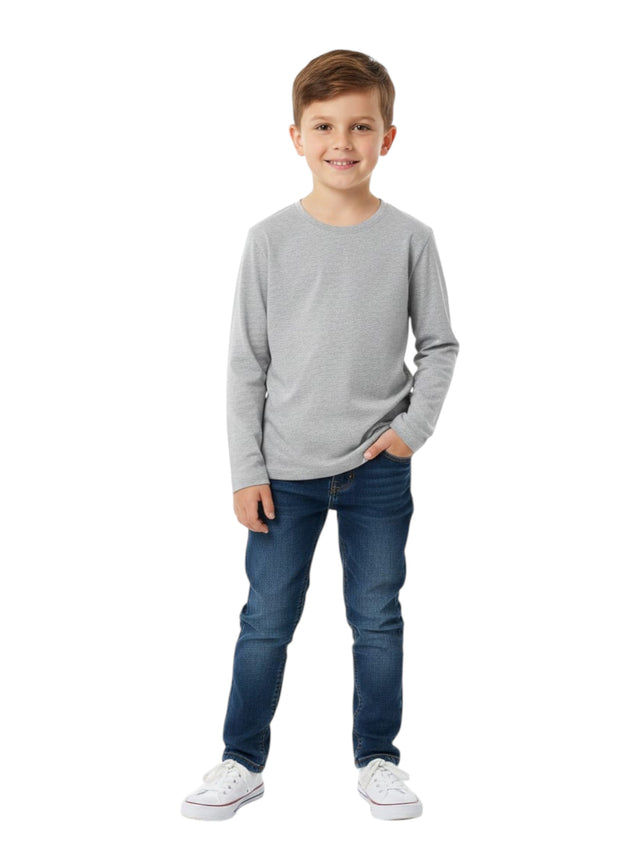 Image for Kids Boy's Plain Solid Top,Light Grey