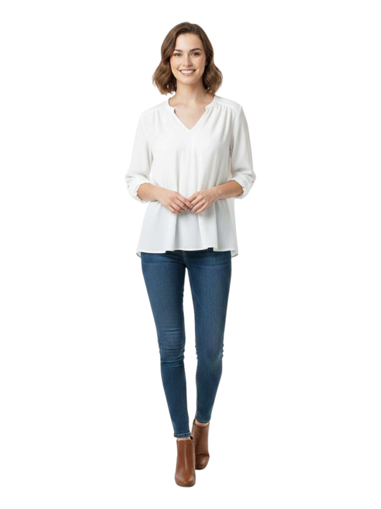 Image for Women's Plain Solid Top,White