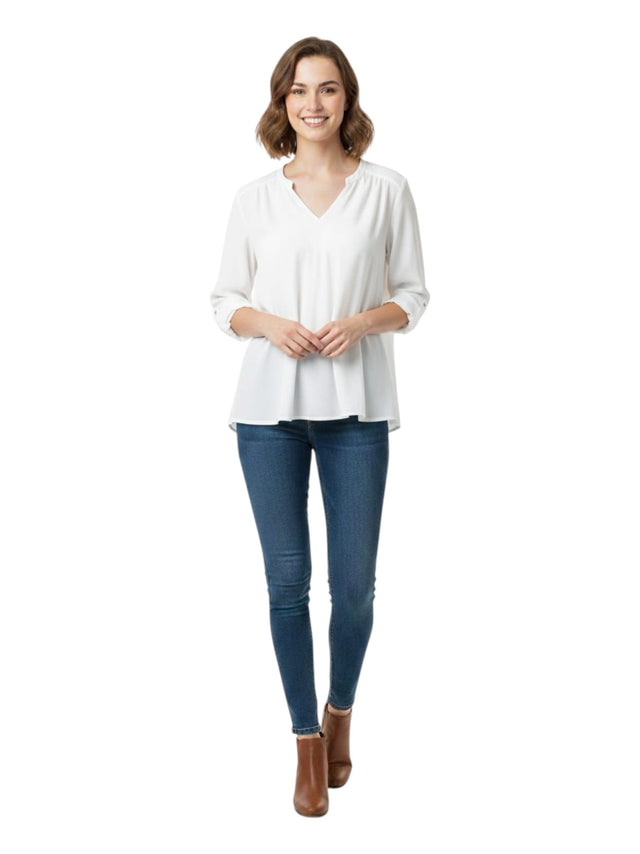 Image for Women's Plain Solid Top,White