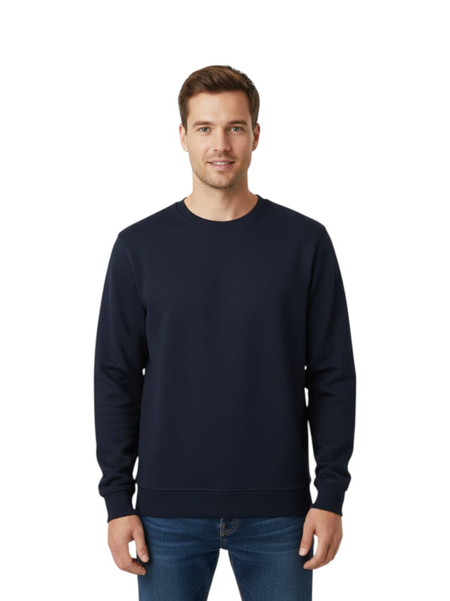 Image for Men's Plain Solid Sweaters,Navy