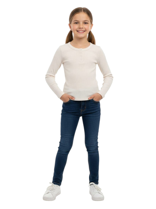 Image for Kids Girl's Ribbed Top,Off White