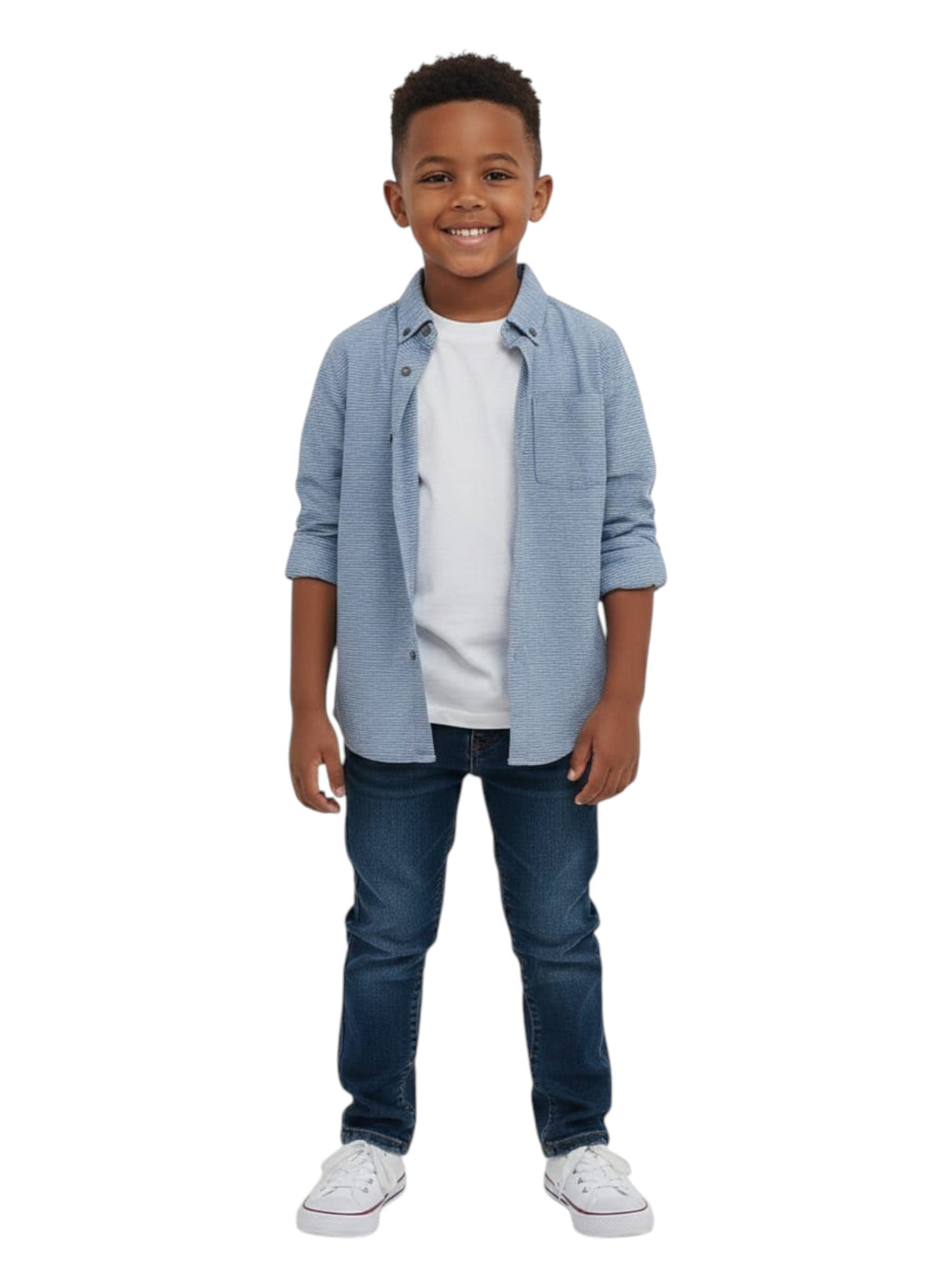 Image for Kids Boy's Striped Dress Shirt,Light Blue