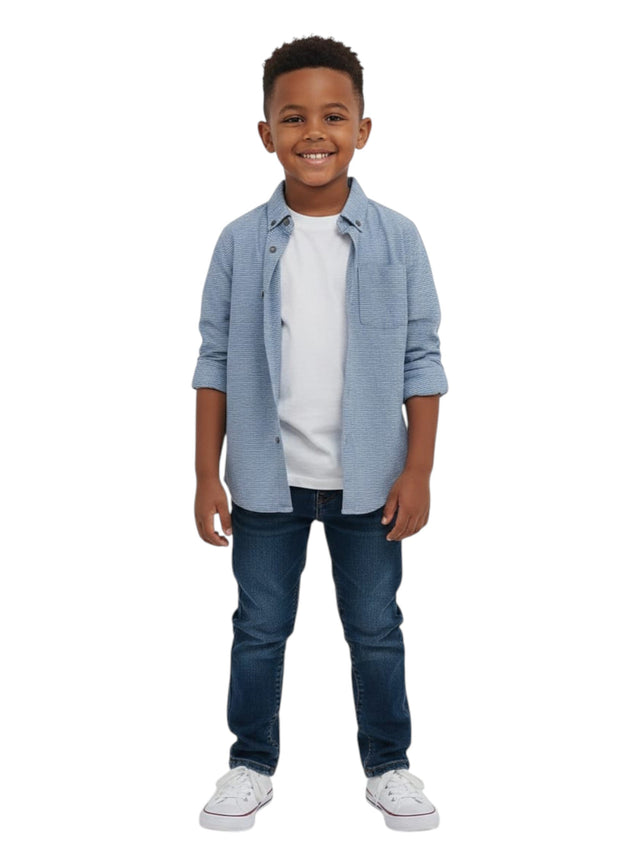 Image for Kids Boy's Striped Dress Shirt,Light Blue