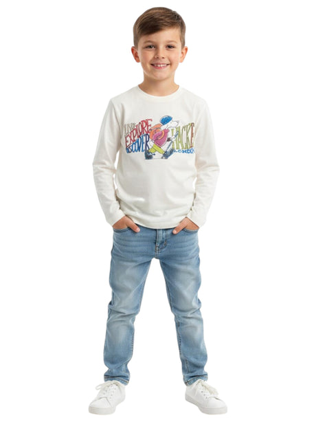 Image for Kids Boy's Graphic Printed Top,White