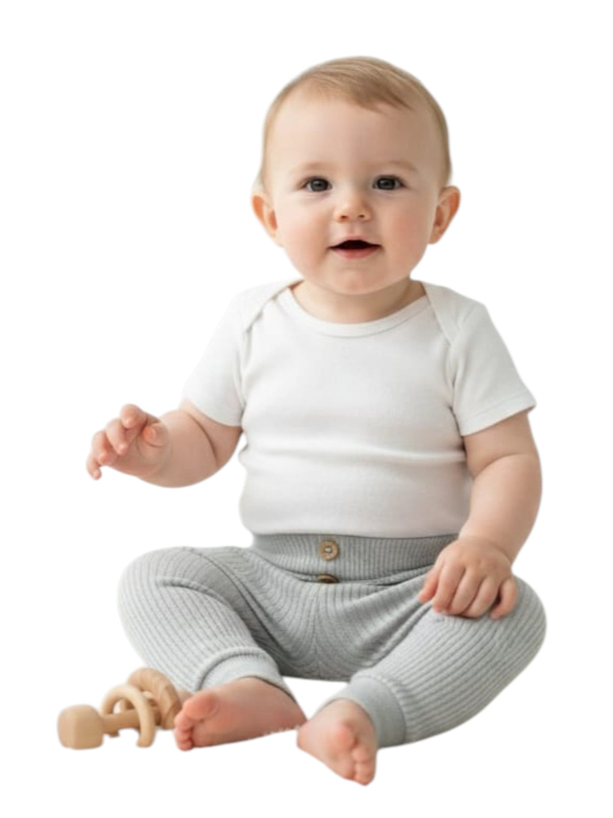 Image for Kids Boy's Ribbed Pants,Light Grey