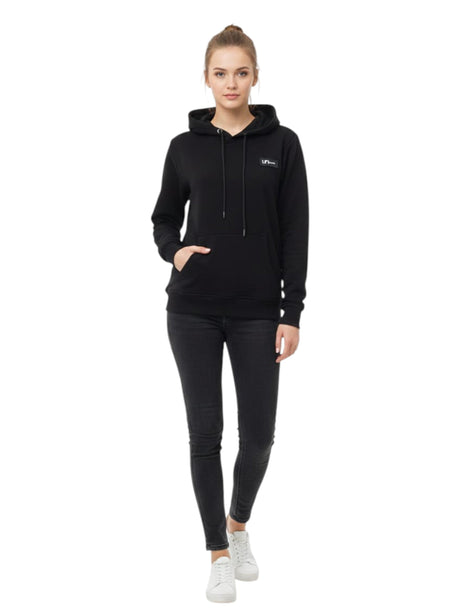 Image for Women's Plain Solid Hoodie,Black
