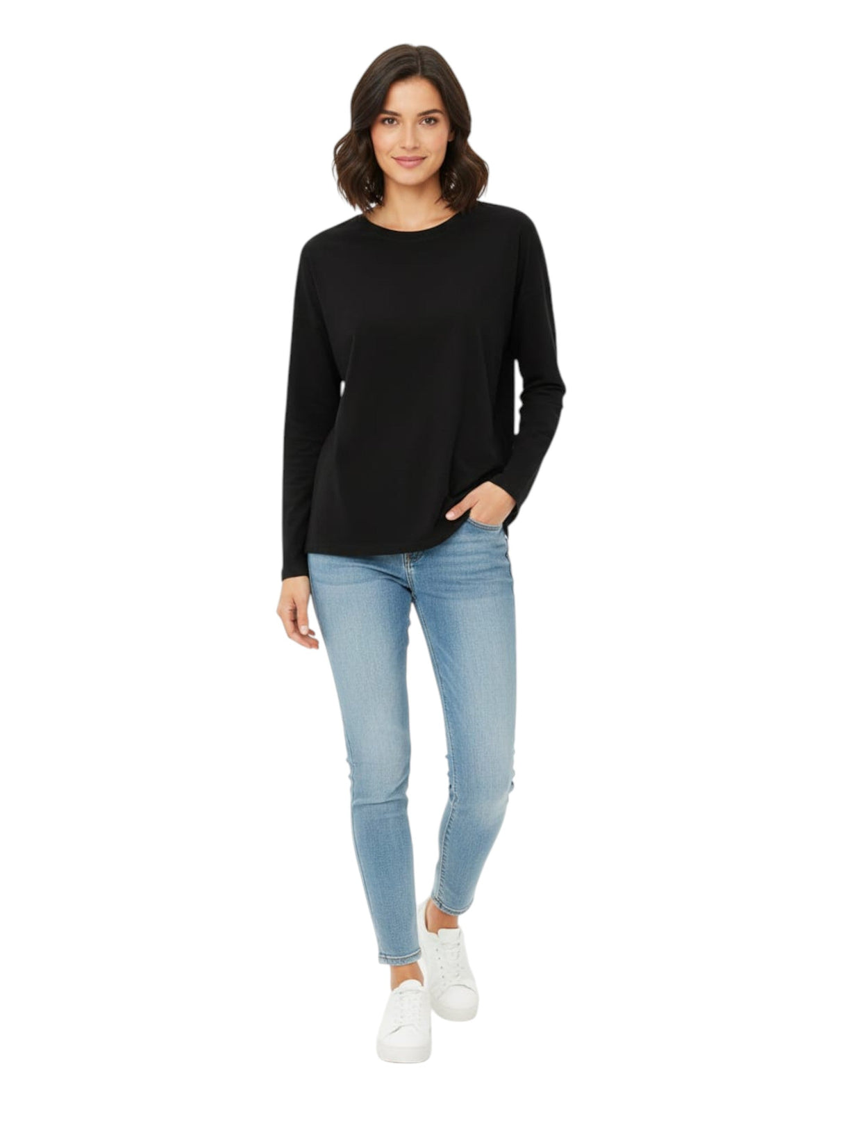 Image for Women's Plain Solid Top,Black