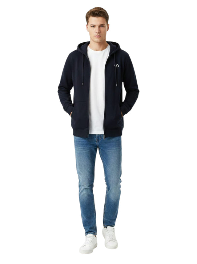 Image for Men's Plain Solid Hoodie,Navy