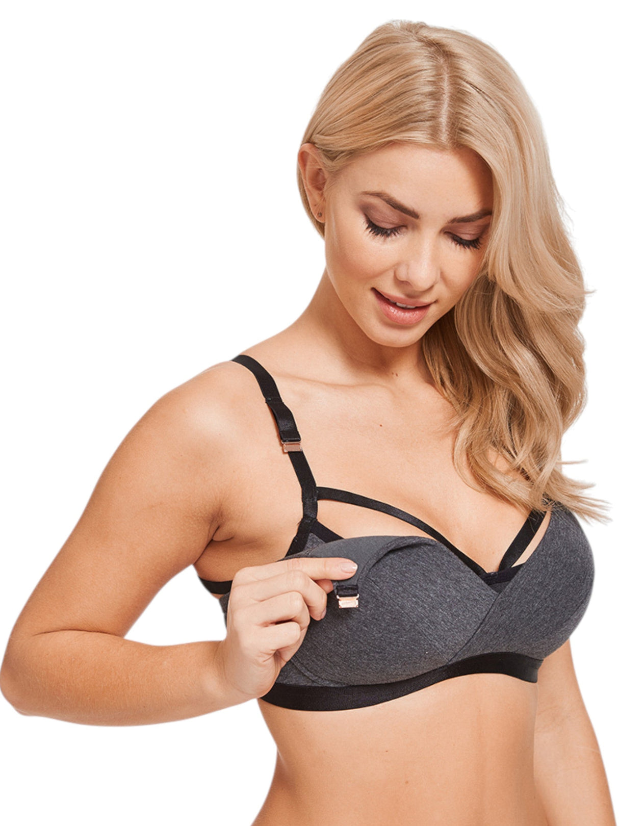 Image for Women's Plian Solid Bra,Grey