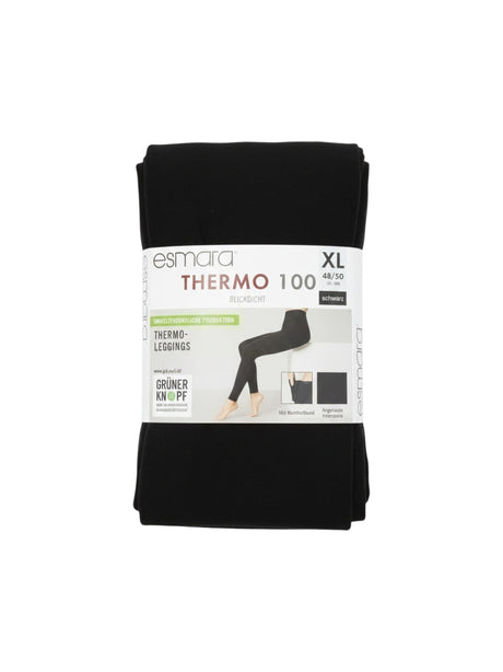 Image for Women's Plain Solid Thermo Legging Tights,Black