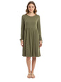 Image for Women's Plain Solid Dress,Olive