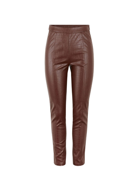 Image for  Women's Printed  Leather Pant,Brown
