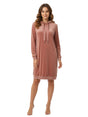 Image for Women's Plain Velvet Dress,Pink