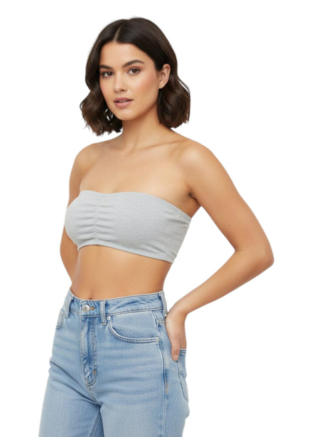Image for Women's Plain Solid Bra,Light Grey