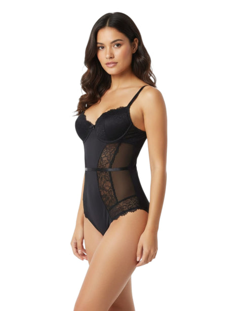 Image for Women's Lace Bodysuit Bra,Black