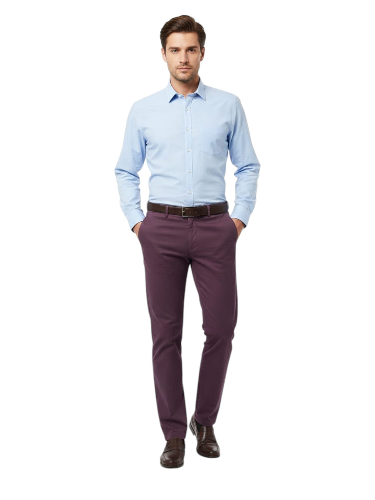 Image for Men's Plain Solid Classic Pant,Purple