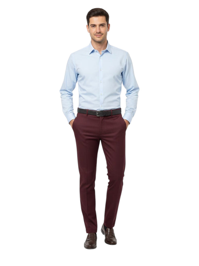 Image for Men's Plain Solid Classic Pant,Burgundy