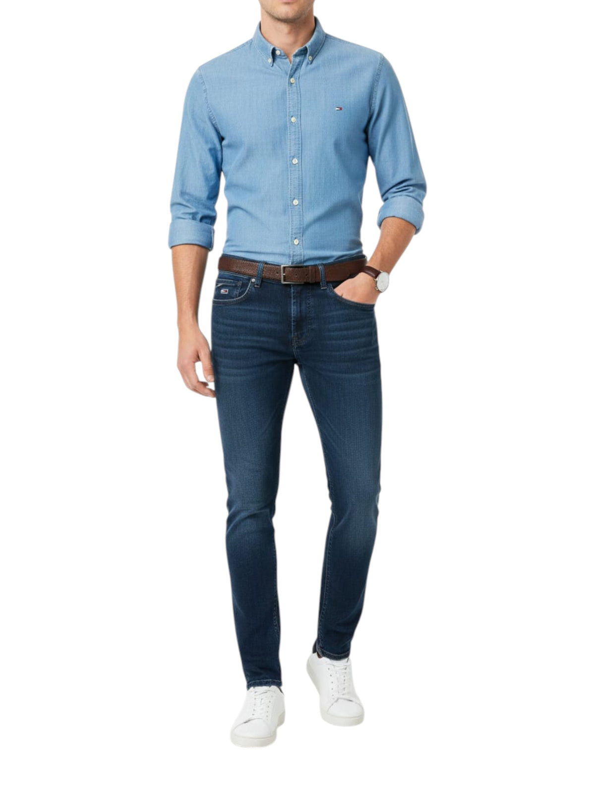 Image for Men's Washed Jeans,Blue