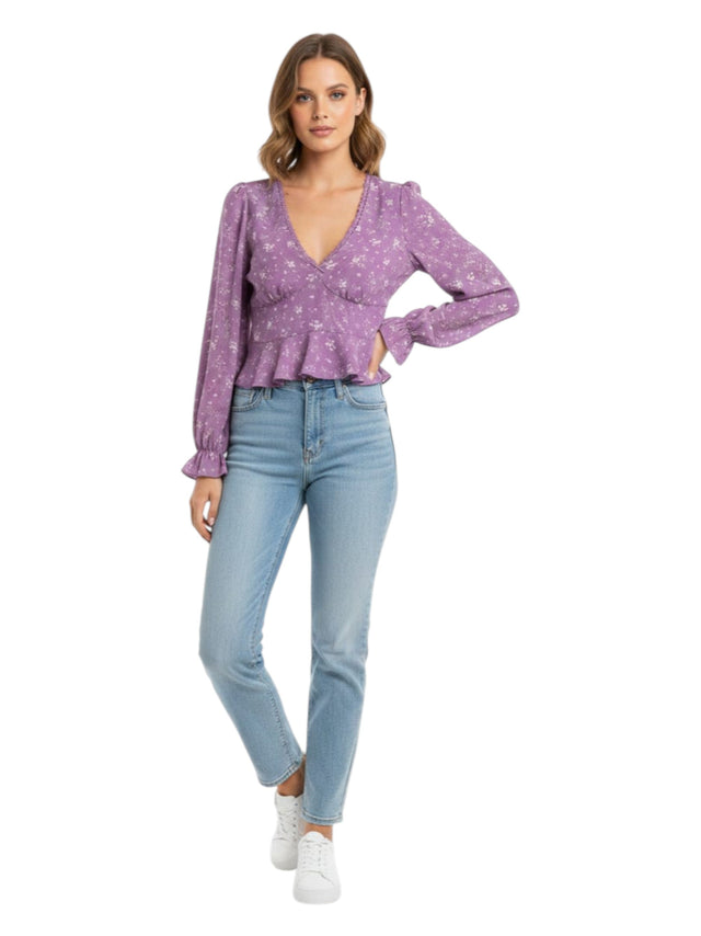 Image for Women's Floral printed Top,Purple