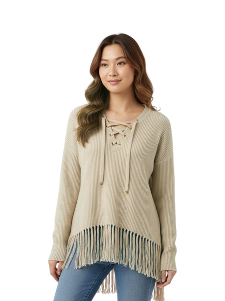 Image for Women's Ribbed Top,Beige