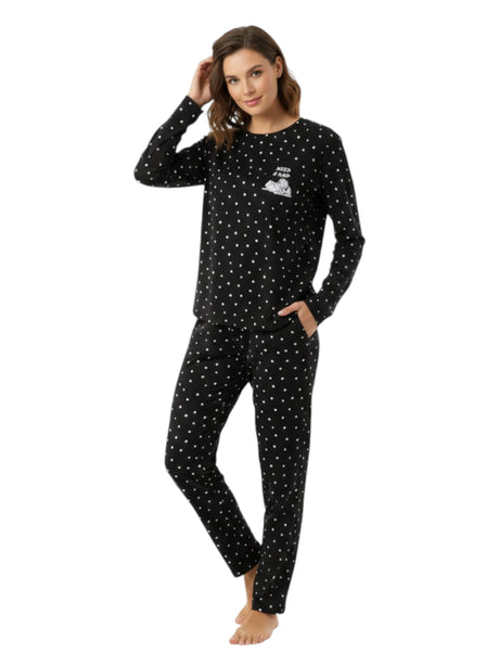 Image for Women's Printed Sleepwear Top,Black 