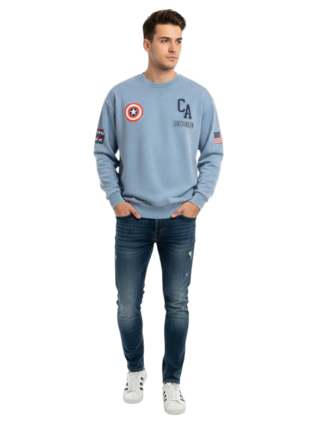 Image for Men's Printed Sweaters,Light Blue