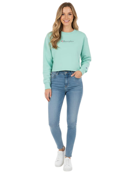 Image for Women's Brand Logo Printed Sweaters,Light Turquoise