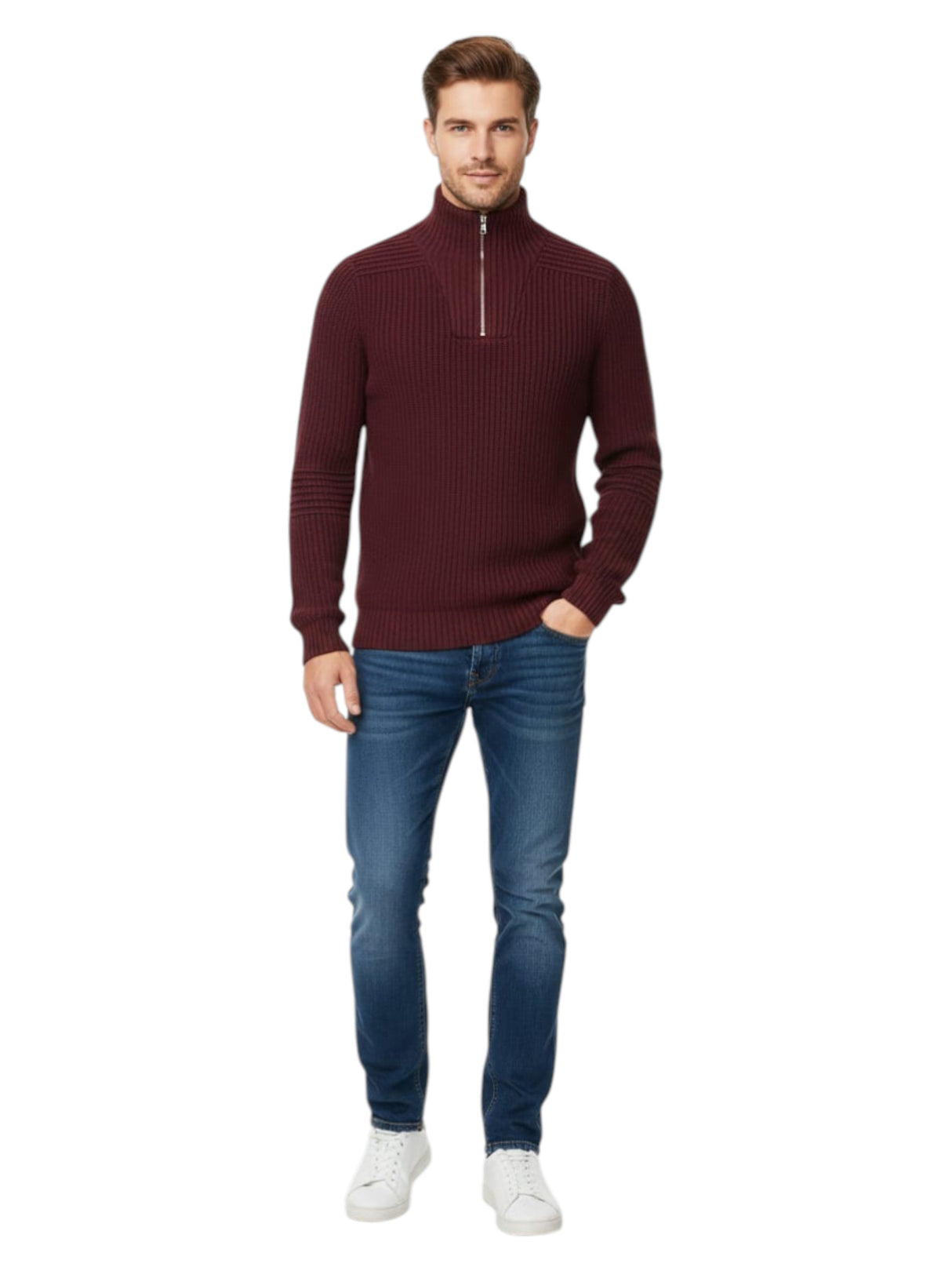 Image for Men's Knitted Sweaters,Dark Purple